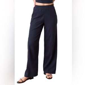 Marine layer pull on wide leg hemp blend pants